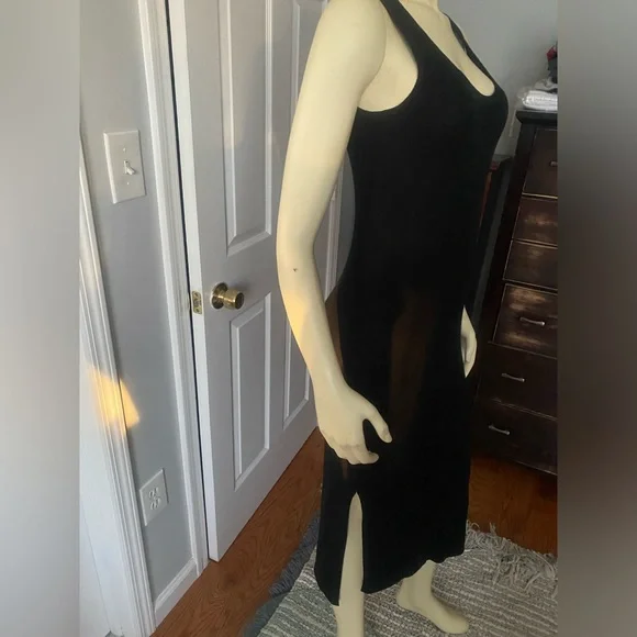 NAADAM Black Tank Midi Dress with slide slit/ Size Medium - Picture 6 of 9